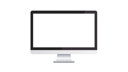 Monitor with blank screen isolated on white
