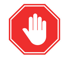 Red Stop Sign Vector Illustration Isolated on White Background