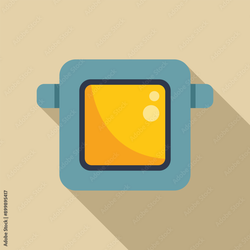 Poster stylish retro digital watch displaying time in a modern flat design