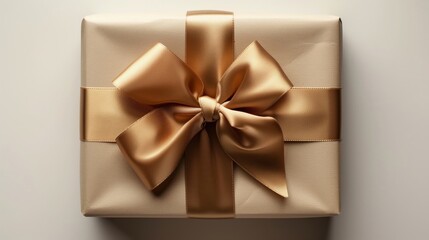 Elegant Gold Wrapped Gift with a Bow