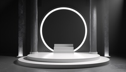 Fototapeta premium Setting the Stage Luxurious Velvet Podium Background