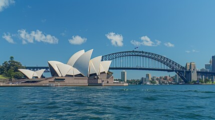 Fototapeta premium The Sydney Opera House, located on the waterfront in Sydney, Australia, is an iconic performing arts venue.