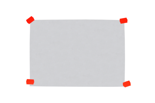 A sheet of advertising paper with red mounting prices. On isolated transparent background.