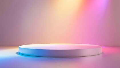 Vibrant Gradient Stage Platform with Podium Background