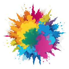 Multicolor powder explosion on White background	