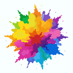 Multicolor powder explosion on White background	
