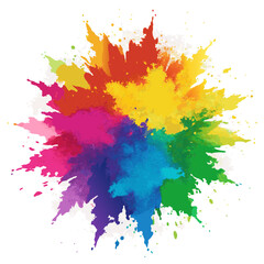 Multicolor powder explosion on White background	