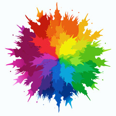 Multicolor powder explosion on White background	