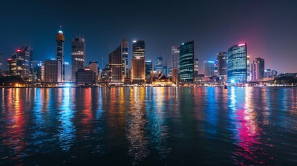 The city skyline of Sydney, Australia. Circular Quay and Opera House. touristic points, travel photo, sunny day