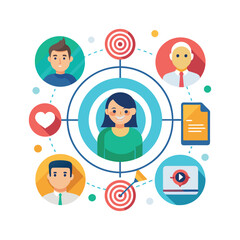Vector targeted segmentation and personalization flat minimalistic illustration