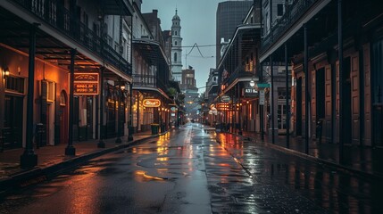 Bourbon Street French Quarter New Orleans Louisiana.