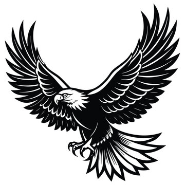 recommend clip art:  An eagle soaring silhouette vector illustration Silhouette of a soaring eagle bird. bald eagle logo isolated on a white background.