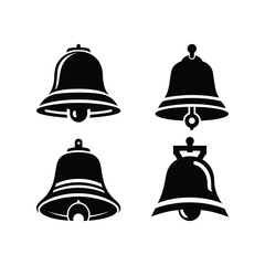 Versatile Bell Icon Set Vector Silhouette