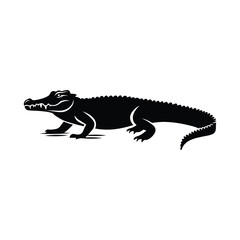 Striking Crocodile Vector Design Silhouette