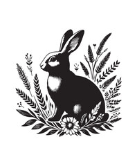 rabbit vector art,graphics rabbits icons set,vintage illustration rabbit clipart,vector rabbits flat style artwork design