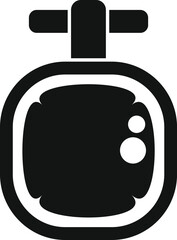 Black and white icon of a diving watch showing remaining air time