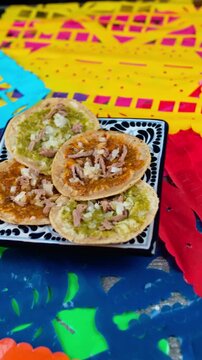 Vertical food video, Traditional Chalupas from mexico