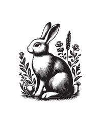 rabbit vector art,graphics rabbits icons set,vintage illustration rabbit clipart,vector rabbits flat style artwork design