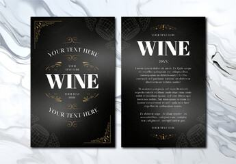 Black and Gold Elegant Wine Label Bottle Template