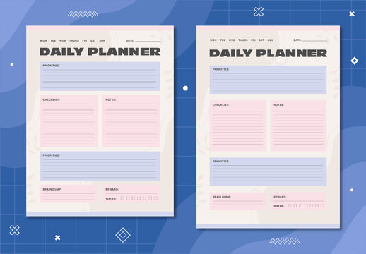 Pastel Minimalist Daily Planner Template