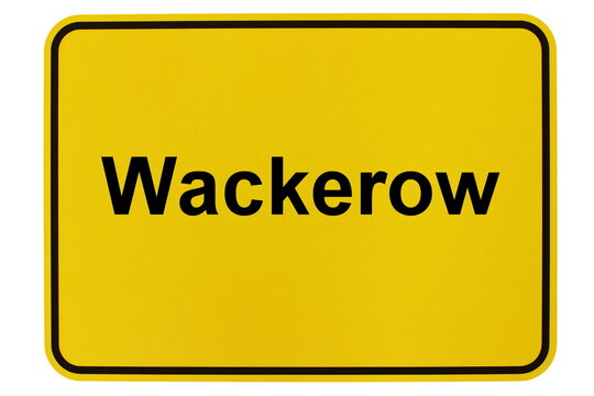 Illustration eines Ortsschildes der Gemeinde Wackerow in Mecklenburg-Vorpommern