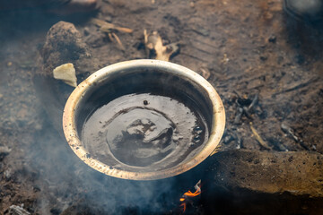 Preparing coffee in Chagga tribe near the Moshi town