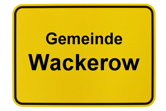 Illustration eines Ortsschildes der Gemeinde Wackerow in Mecklenburg-Vorpommern