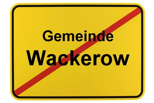 Illustration eines Ortsschildes der Gemeinde Wackerow in Mecklenburg-Vorpommern