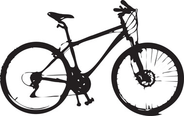 Fototapeta premium Bicycle Silhouette Black and White Background