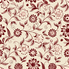 flower seamless pattern background, vector illustration.
