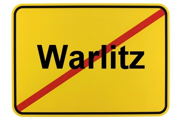 Illustration eines Ortsschildes der Gemeinde Warlitz in Mecklenburg-Vorpommern