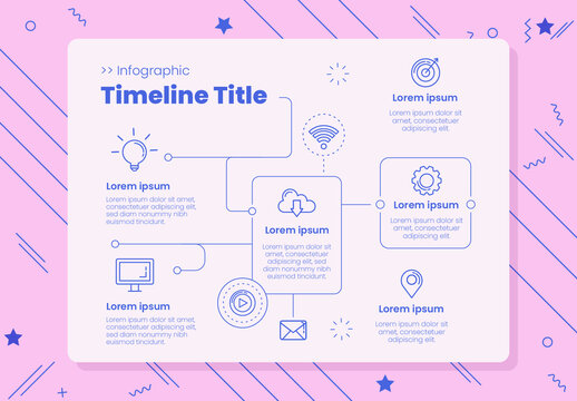 Beige and Blue Timeline Infographic Template