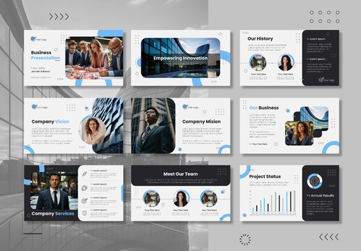 Blue and White Business Modern Presentation