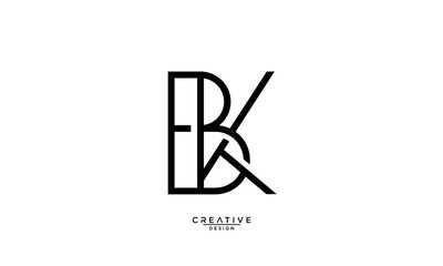 BK, KB, B, K, Abstract Letters Logo Monogram