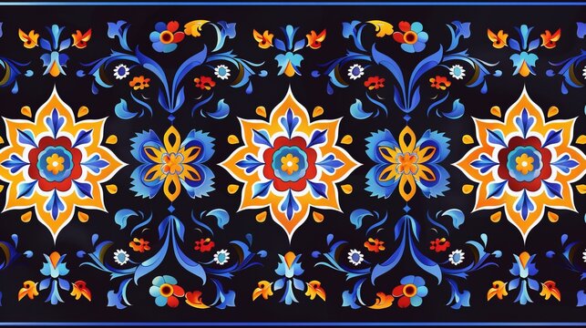 Set Crimean Tatar pattern "Tree of Life". Vector hand drawn National crimean tatar pattern illustration