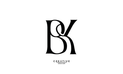 BK, KB, B, K, Abstract Letters Logo Monogram