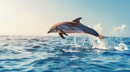 Obraz premium playful dolphin, jumping out of the water