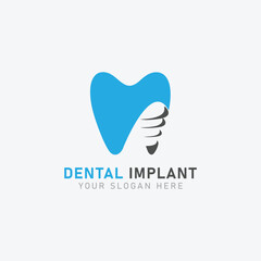 Modern Unique Tooth Dental Health Icon Logo with Blue Color for Pediatric Dentistry Family Dentist and High End Look