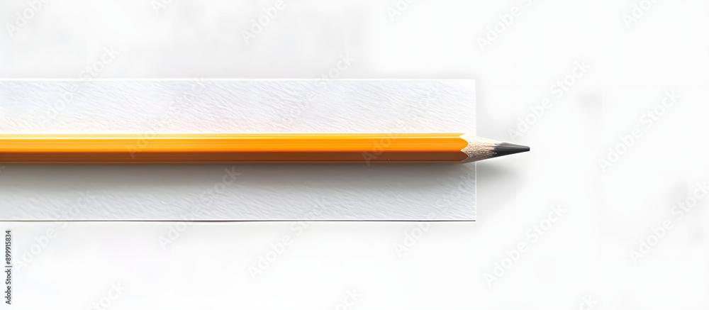 Poster a pencil displayed on a white background with room for additional image or text.