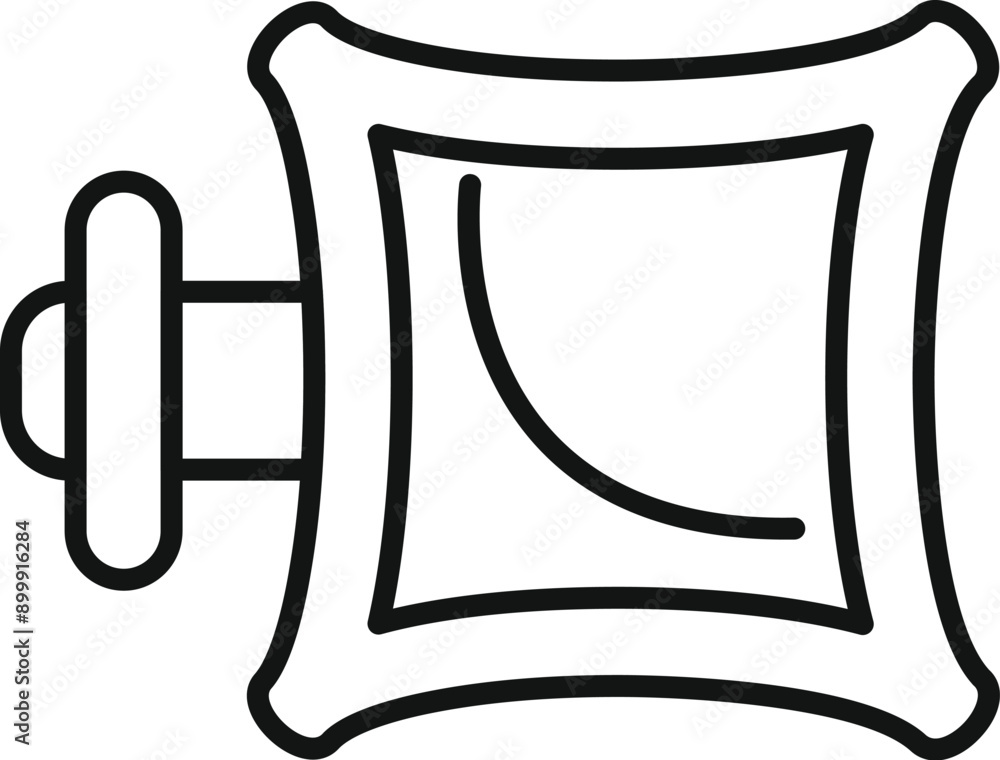 Aufkleber simple line icon of a tonometer measuring intraocular pressure with a weight, representing the force