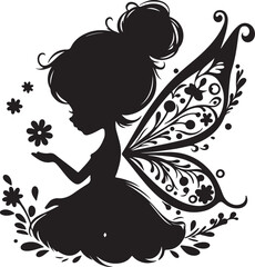 flat design fairy silhouette design vector illustration