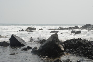 Rocky beach in Ixtapa Zihuatanejo.