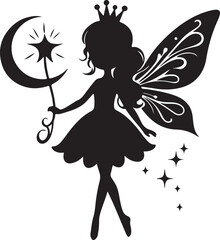 flat design fairy silhouette design vector illustration