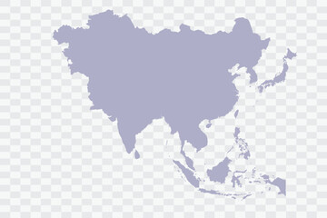 Asia Map silver Color on White Background quality files Png Art & Illustration