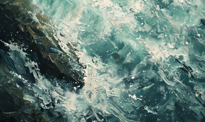Fototapeta premium Dynamic brushstrokes in an oil painting using a palette knife for a raw and edgy effect