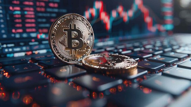 Bitcoin cryptocurrency digital money coin technology background