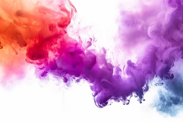 Fototapeta premium This abstract artwork features vivid swirls of purple and red smoke intertwining and blending together, creating a mesmerizing and dynamic visual effect that captures the eye.