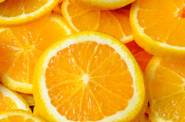 Orange slices as background texture