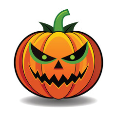 Halloween Pumpkin cartoon jack o lantern vector with transparent background