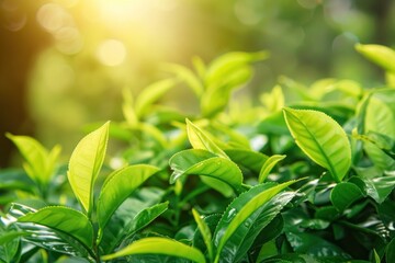 Obraz premium The role of green tea extracts in Asian beauty products for promoting fresh